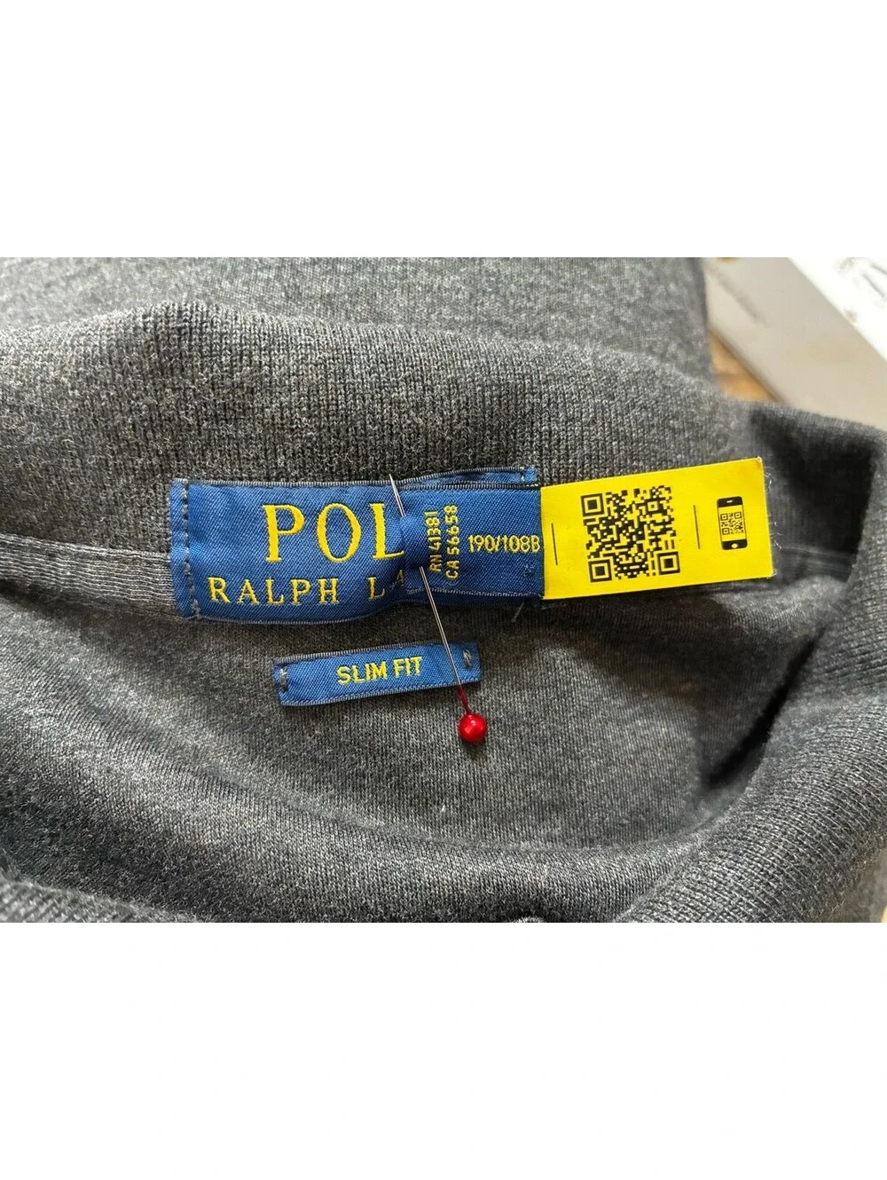 Polo Ralph Lauren Mens Slim Fit Cotton Knit Polo Shirt XXL Gray Solid Logo